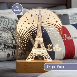 Personalized Eiffel Tower Night Light – Custom Gift for Kids & Adults